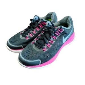 Nike Shoes Womens Size 6.5 Gray Pink LunarGlide 5 Running Lunarlon 524978-006‎